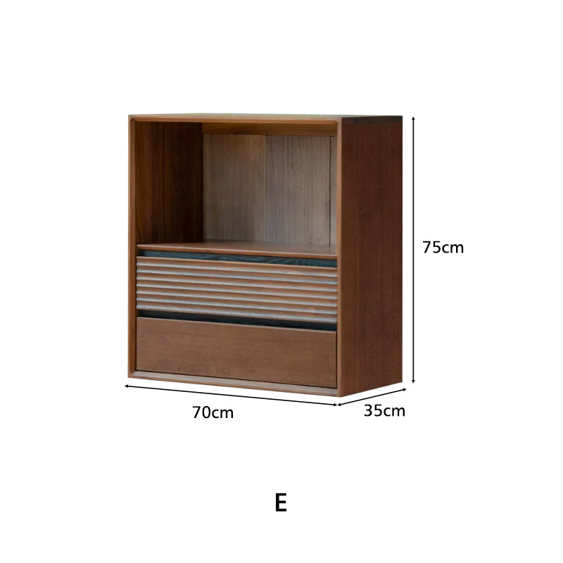 Juniper 70cm Solid Merpauh Wood Floor-standing Modular Storage Cabinet Chest Set for Home