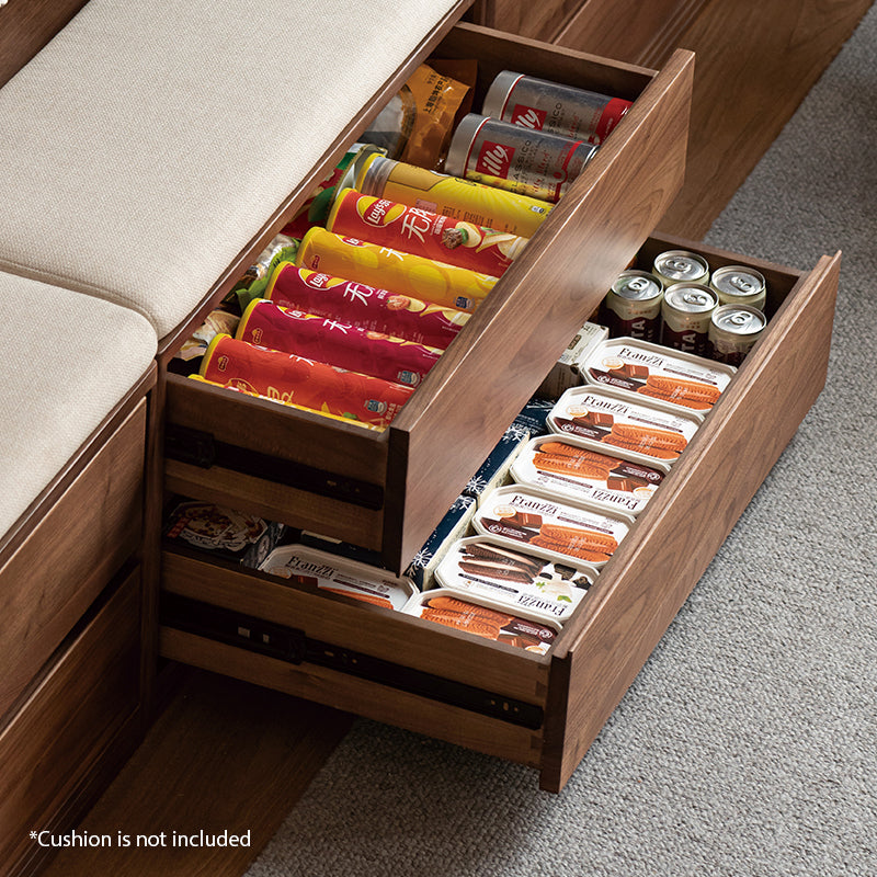 Martina FAS-Graded Solid Black Walnut Wood Floor-standing Bookcase Modular Display Shelf & Storage With Seat/Drawer Multiple Model