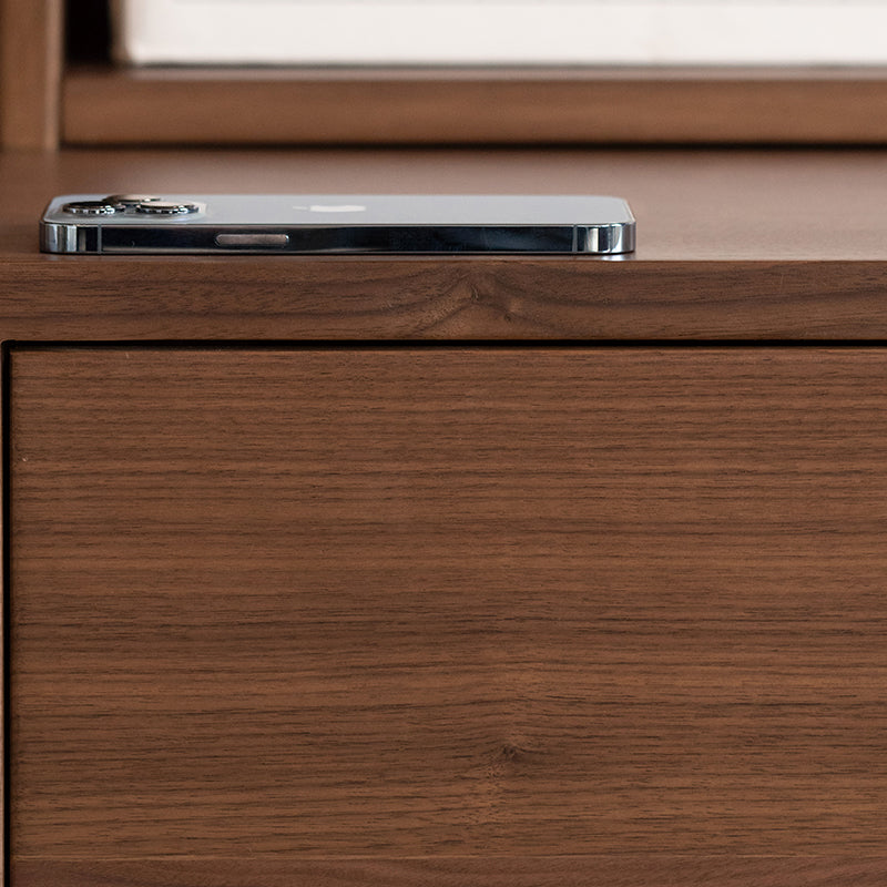 Martina FAS-Graded Solid Black Walnut Wood Floor-standing Bookcase Modular Display Shelf & Storage With Seat/Drawer Multiple Model