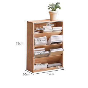 Millicent 55cm FAS-Graded Solid American Oak Wood Classic Design Bookcase Display Shelf & Storage Natural Wood