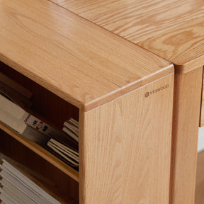 Millicent 55cm FAS-Graded Solid American Oak Wood Classic Design Bookcase Display Shelf & Storage Natural Wood