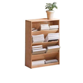 Millicent 55cm FAS-Graded Solid American Oak Wood Classic Design Bookcase Display Shelf & Storage Natural Wood