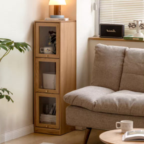 Orlando 110cm/145cm/180cm Height FAS-Graded Solid American Oak Wood Flip-door Bookcase Bookshelf/Storage Rack