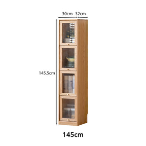 Orlando 110cm/145cm/180cm Height FAS-Graded Solid American Oak Wood Flip-door Bookcase Bookshelf/Storage Rack