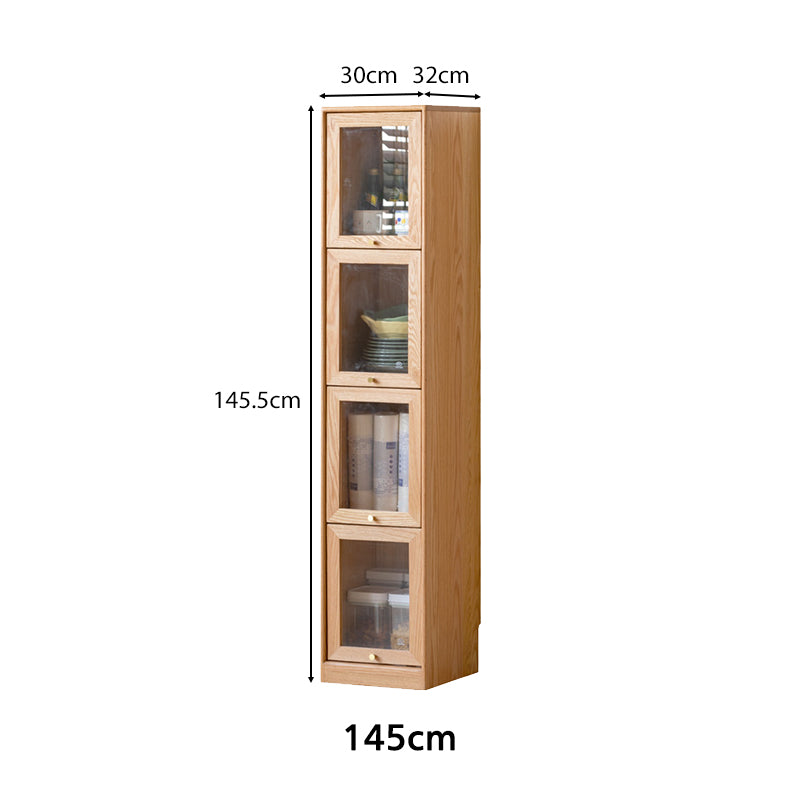 Orlando 110cm/145cm/180cm Height FAS-Graded Solid American Oak Wood Flip-door Bookcase Bookshelf/Storage Rack