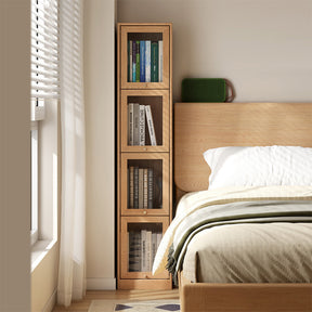 Orlando 110cm/145cm/180cm Height FAS-Graded Solid American Oak Wood Flip-door Bookcase Bookshelf/Storage Rack