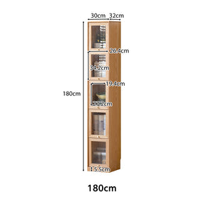 Orlando 110cm/145cm/180cm Height FAS-Graded Solid American Oak Wood Flip-door Bookcase Bookshelf/Storage Rack