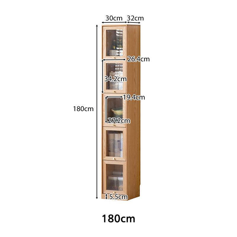 Orlando 110cm/145cm/180cm Height FAS-Graded Solid American Oak Wood Flip-door Bookcase Bookshelf/Storage Rack