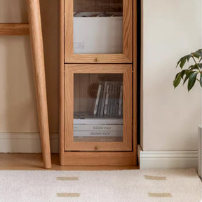 Orlando 110cm/145cm/180cm Height FAS-Graded Solid American Oak Wood Flip-door Bookcase Bookshelf/Storage Rack