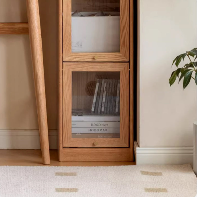 Orlando 110cm/145cm/180cm Height FAS-Graded Solid American Oak Wood Flip-door Bookcase Bookshelf/Storage Rack