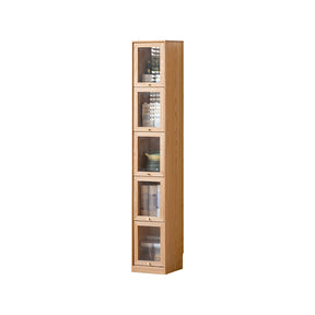 Orlando 110cm/145cm/180cm Height FAS-Graded Solid American Oak Wood Flip-door Bookcase Bookshelf/Storage Rack