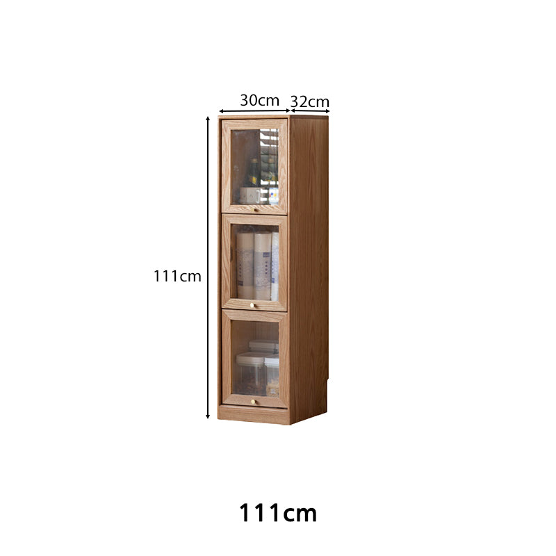 Orlando 110cm/145cm/180cm Height FAS-Graded Solid American Oak Wood Flip-door Bookcase Bookshelf/Storage Rack