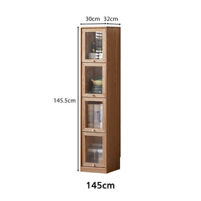 Orlando 110cm/145cm/180cm Height FAS-Graded Solid American Oak Wood Flip-door Bookcase Bookshelf/Storage Rack