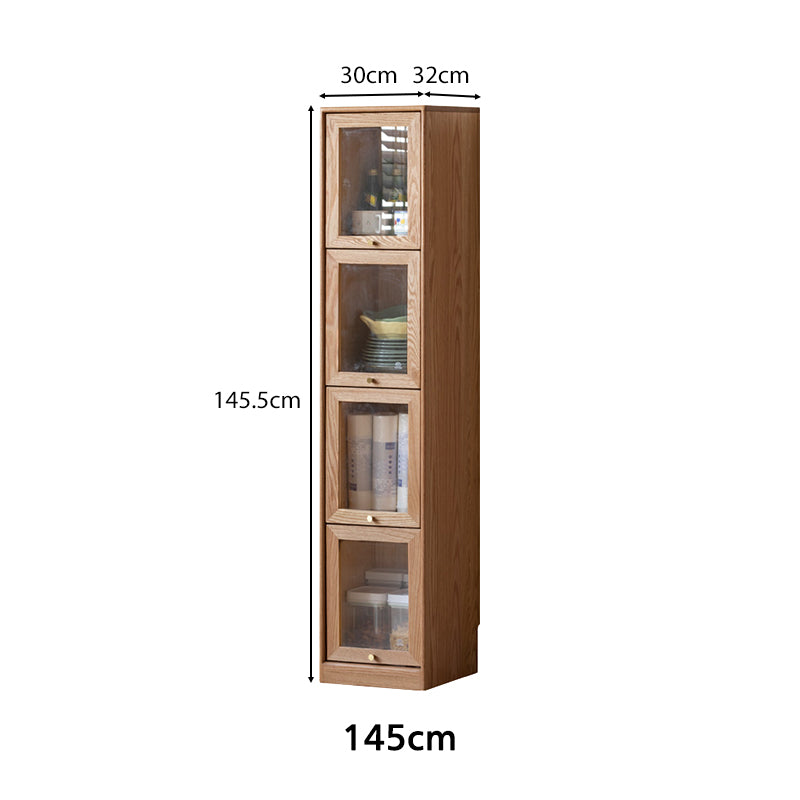 Orlando 110cm/145cm/180cm Height FAS-Graded Solid American Oak Wood Flip-door Bookcase Bookshelf/Storage Rack