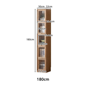 Orlando 110cm/145cm/180cm Height FAS-Graded Solid American Oak Wood Flip-door Bookcase Bookshelf/Storage Rack