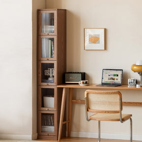 Orlando 110cm/145cm/180cm Height FAS-Graded Solid American Oak Wood Flip-door Bookcase Bookshelf/Storage Rack