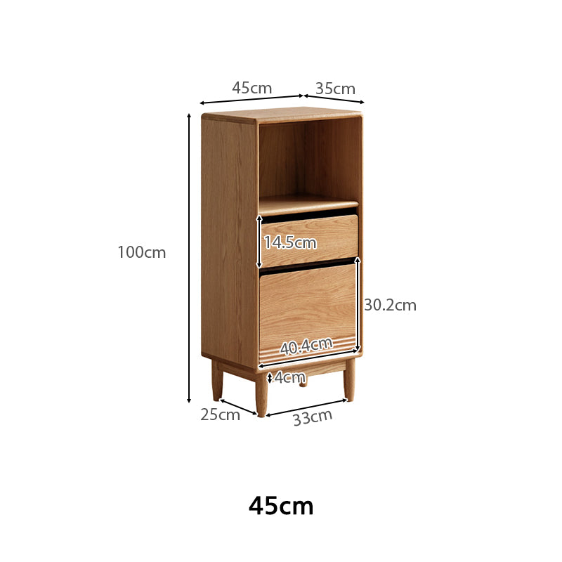 Oona 45cm/65cm FAS-Graded Solid American Oak Wood Bookcase Display Shelf/Storage Cabinet With Lighting