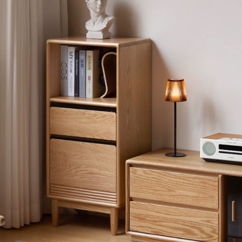 Oona 45cm/65cm FAS-Graded Solid American Oak Wood Bookcase Display Shelf/Storage Cabinet With Lighting