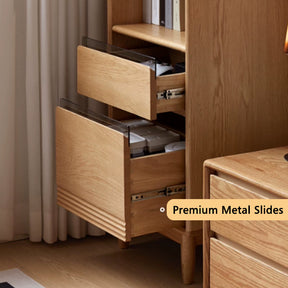 Oona 45cm/65cm FAS-Graded Solid American Oak Wood Bookcase Display Shelf/Storage Cabinet With Lighting