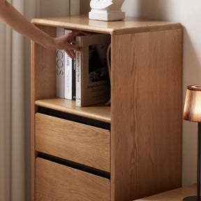 Oona 45cm/65cm FAS-Graded Solid American Oak Wood Bookcase Display Shelf/Storage Cabinet With Lighting