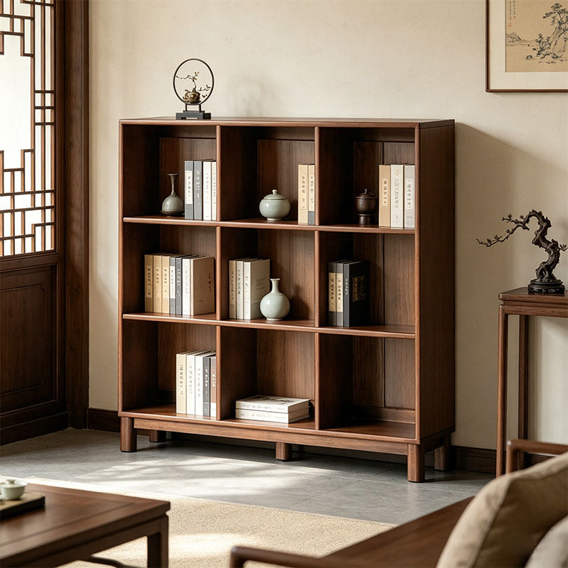 Phoebe 39cm/76cm/113cm/150cm Merpauh Wood Storage Cabinet Chest/Bookcase With Leg for Home Walnut Color