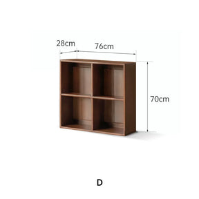 Phoebe 39cm/76cm/113cm Merpauh Wood Storage Cabinet Chest/Bookcase With Leg for Home Walnut Color
