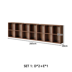 Phoebe 39cm/76cm/113cm Merpauh Wood Storage Cabinet Chest/Bookcase With Leg for Home Walnut Color