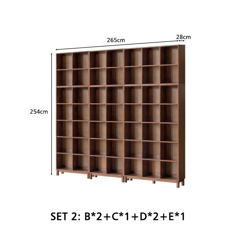 Phoebe 39cm/76cm/113cm Merpauh Wood Storage Cabinet Chest/Bookcase With Leg for Home Walnut Color