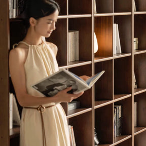 Phoebe 39cm/76cm/113cm Merpauh Wood Storage Cabinet Chest/Bookcase With Leg for Home Walnut Color