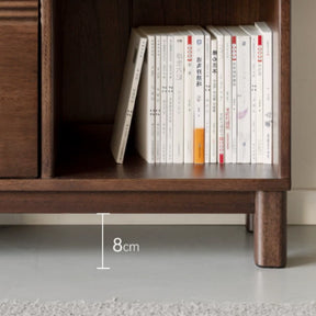 Phoebe 39cm/76cm/113cm Merpauh Wood Storage Cabinet Chest/Bookcase With Leg for Home Walnut Color