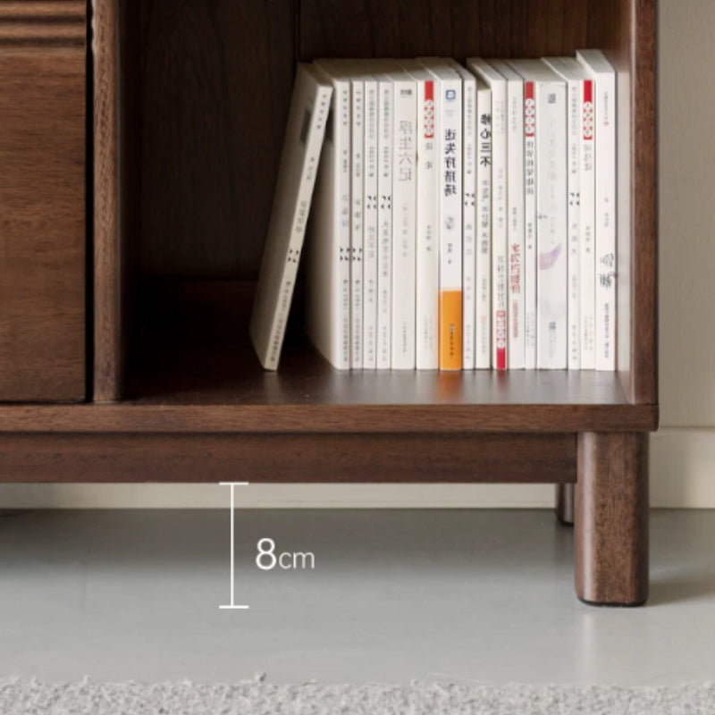 Phoebe 39cm/76cm/113cm Merpauh Wood Storage Cabinet Chest/Bookcase With Leg for Home Walnut Color