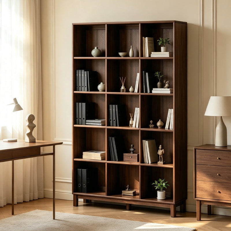 Phoebe 76cm/113cm Merpauh Wood Storage Cabinet Chest/Bookcase With Leg for Home Walnut Color