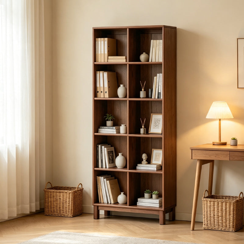 Phoebe 76cm/113cm Merpauh Wood Storage Cabinet Chest/Bookcase With Leg for Home Walnut Color