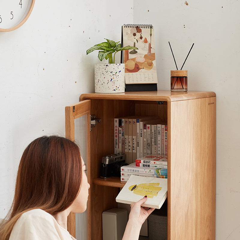 Ewan 110cm/130cm FAS-Graded Solid American Oak Wood Bookcase Display Shelf/Storage Cabinet