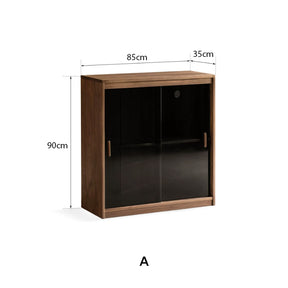 Ezra FAS-Graded Solid Black Walnut Wood Floor-standing Modular Storage Cabinet Chest Set for Home