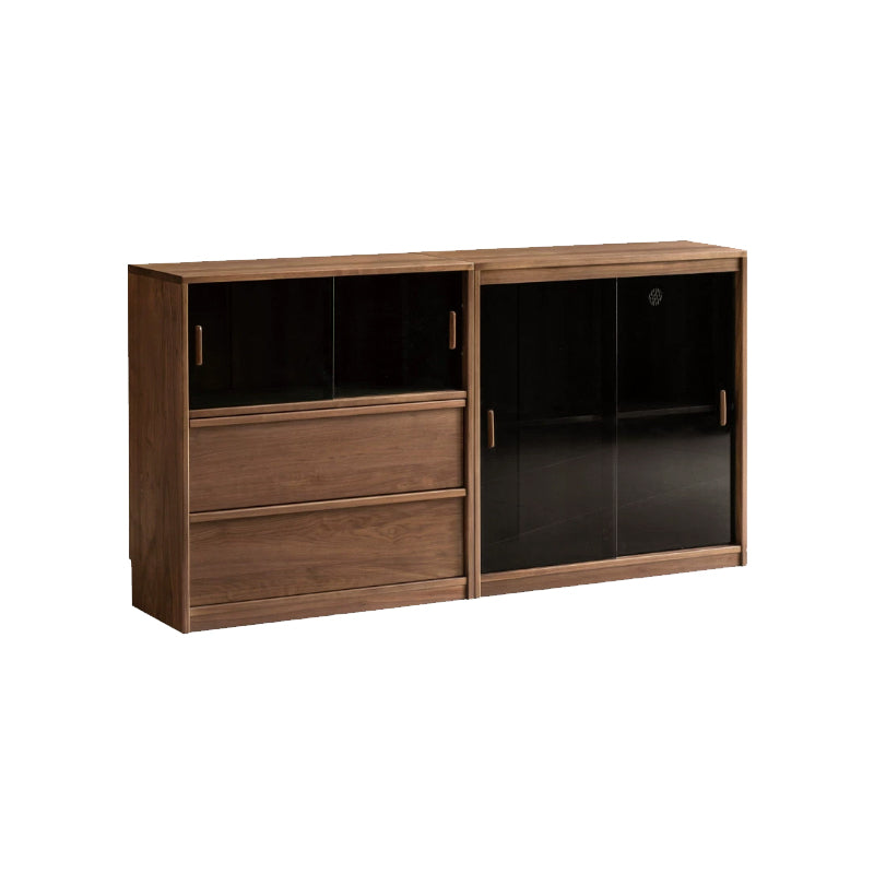 Ezra FAS-Graded Solid Black Walnut Wood Floor-standing Modular Storage Cabinet Chest Set for Home