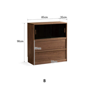 Ezra FAS-Graded Solid Black Walnut Wood Floor-standing Modular Storage Cabinet Chest Set for Home