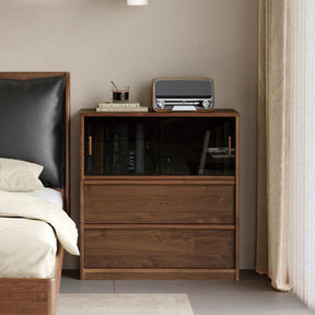 Ezra FAS-Graded Solid Black Walnut Wood Floor-standing Modular Storage Cabinet Chest Set for Home