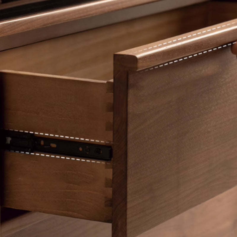 Ezra FAS-Graded Solid Black Walnut Wood Floor-standing Modular Storage Cabinet Chest Set for Home