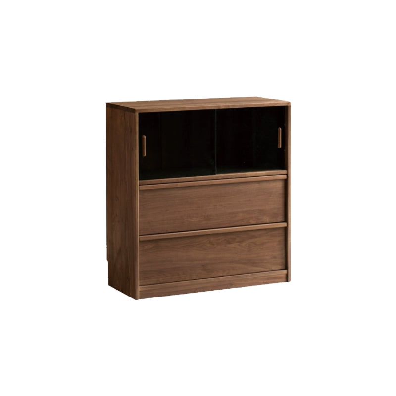 Ezra FAS-Graded Solid Black Walnut Wood Floor-standing Modular Storage Cabinet Chest Set for Home