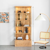 Wendy 0.5m/0.8m FAS-Graded Solid American Oak Bookcase Display Shelf & Storage With Light Strip