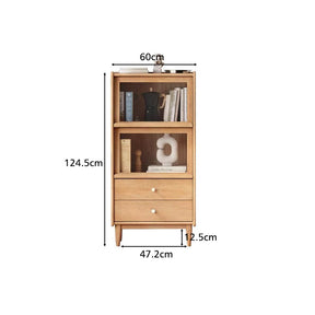 Florence FAS-Graded Solid American Oak Wood Flip-door Bookcase Display Shelf & Storage Multiple Size/Color