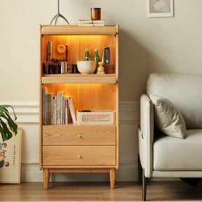 Florence FAS-Graded Solid American Oak Wood Flip-door Bookcase Display Shelf & Storage Multiple Size/Color