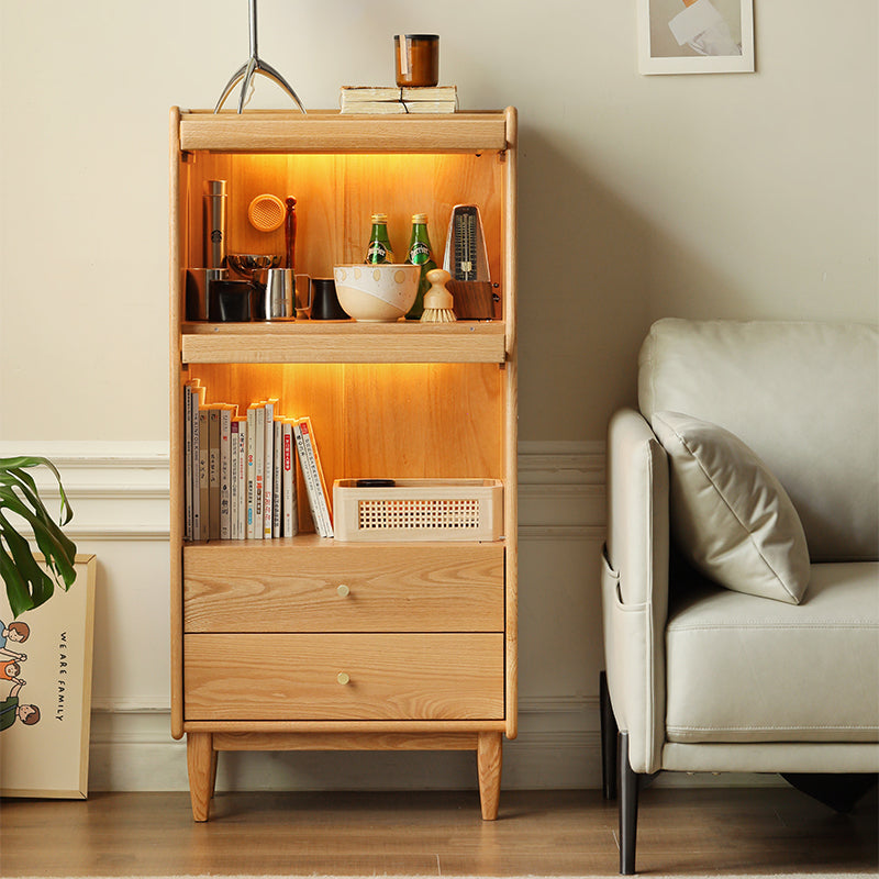 Florence FAS-Graded Solid American Oak Wood Flip-door Bookcase Display Shelf & Storage Multiple Size/Color