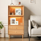 Florence FAS-Graded Solid American Oak Wood Flip-door Bookcase Display Shelf & Storage Multiple Size/Color