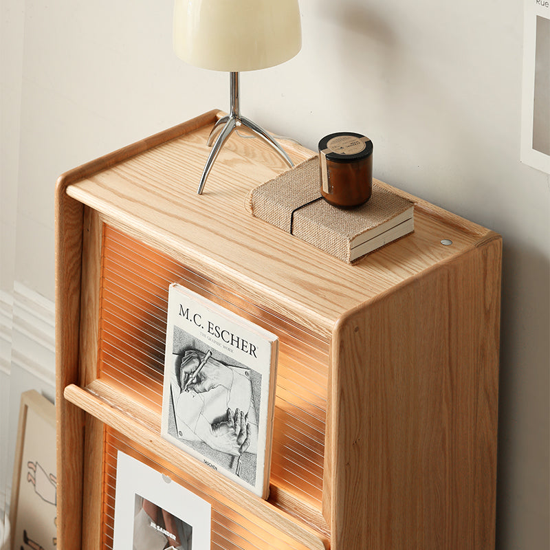 Florence FAS-Graded Solid American Oak Wood Flip-door Bookcase Display Shelf & Storage Multiple Size/Color