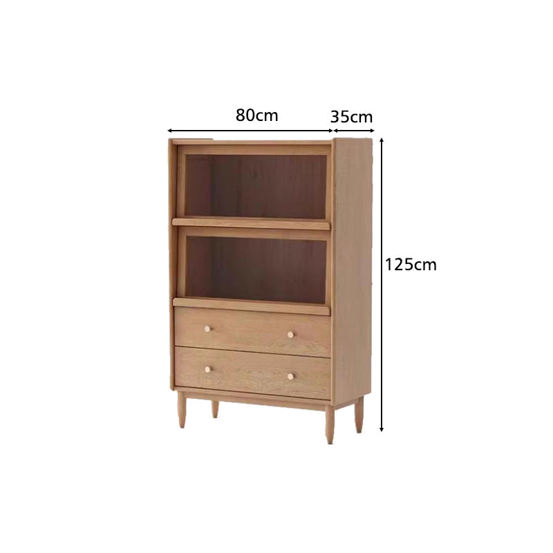 Florence FAS-Graded Solid American Oak Wood Flip-door Bookcase Display Shelf & Storage Multiple Size/Color