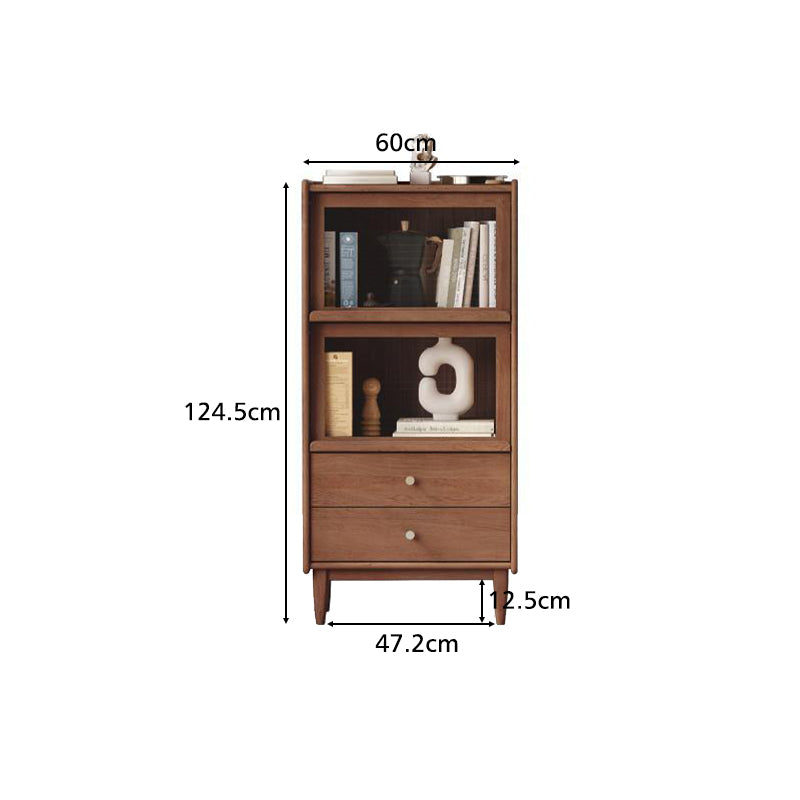 Florence FAS-Graded Solid American Oak Wood Flip-door Bookcase Display Shelf & Storage Multiple Size/Color