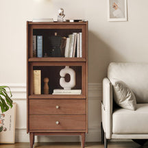 Florence FAS-Graded Solid American Oak Wood Flip-door Bookcase Display Shelf & Storage Multiple Size/Color