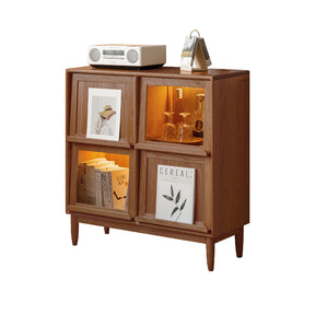 Fred FAS-Graded Solid American Oak Wood Flip-door Bookcase Display Shelf/Storage Cabinet